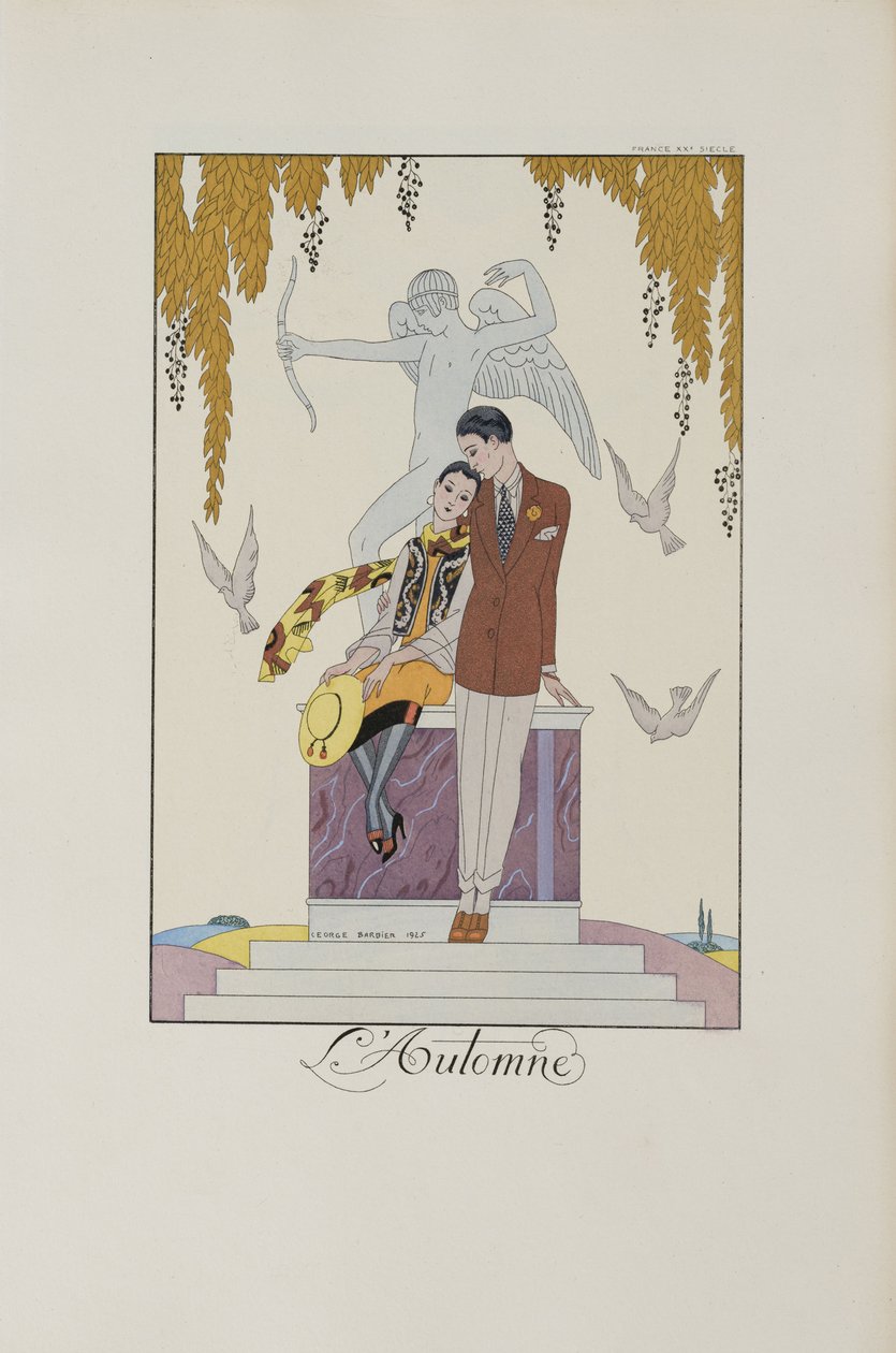 Fırfırlar ve fırfırlar: Sonbahar, 1925. by George Barbier