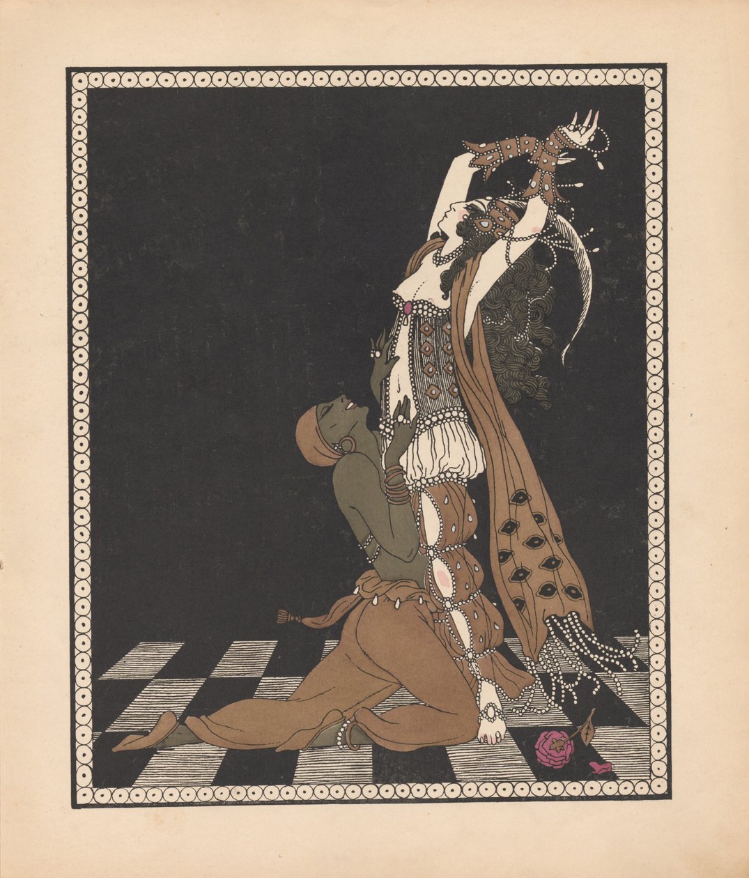 Scheharazade balesinde Ida Rubinstein ve Vaslav Nijinsky by George Barbier