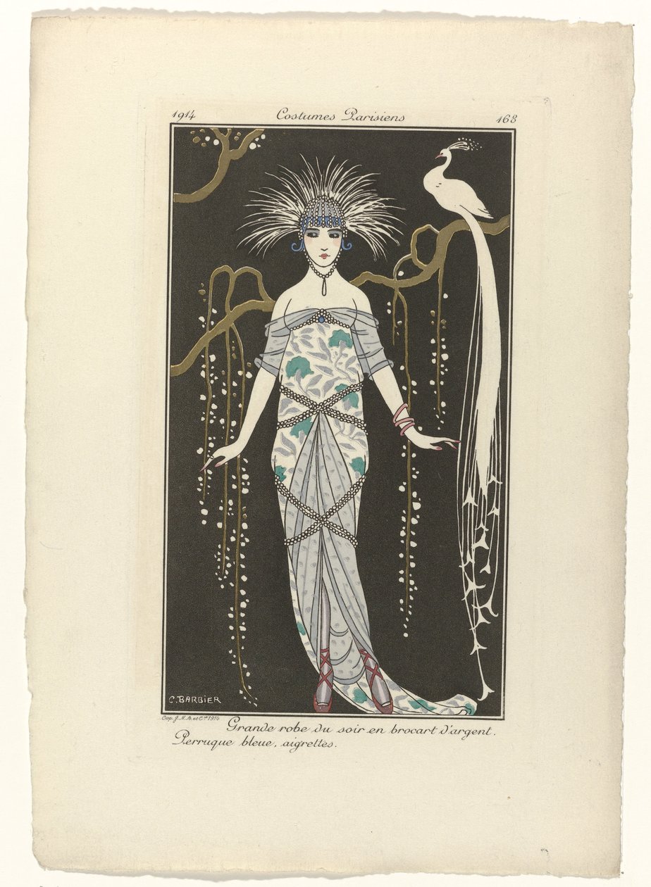 Journal des Dames et des Modes, Costumes Parisiens, 1914, No. 168: Büyük gece elbisesi (...) by George Barbier
