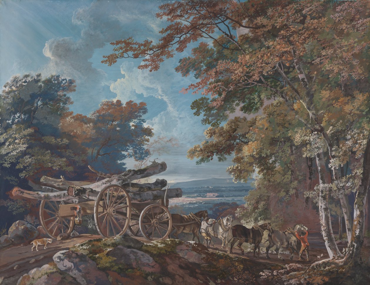 Bozuk Yolda Kereste Vagonu (çiftten biri) by George Barret