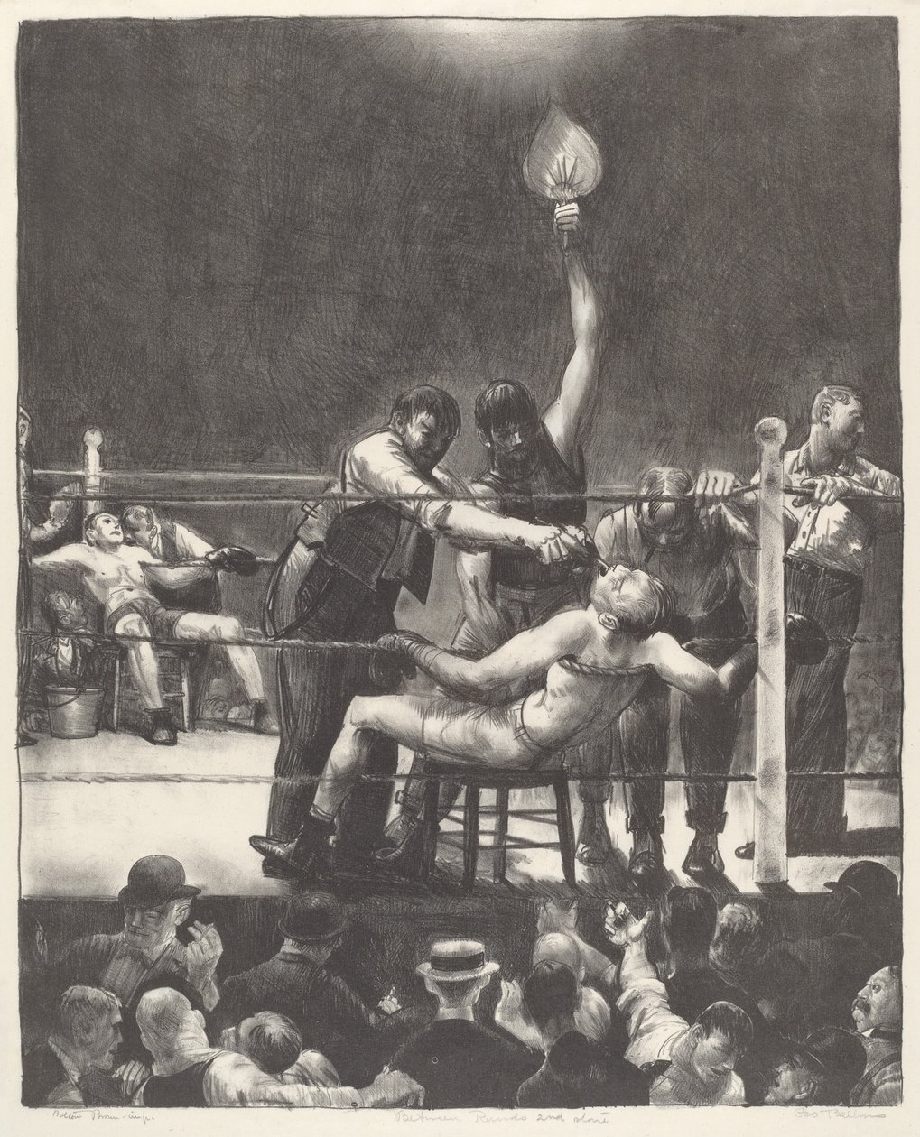 Turlar arasında, küçük, ikinci taş by George Bellows