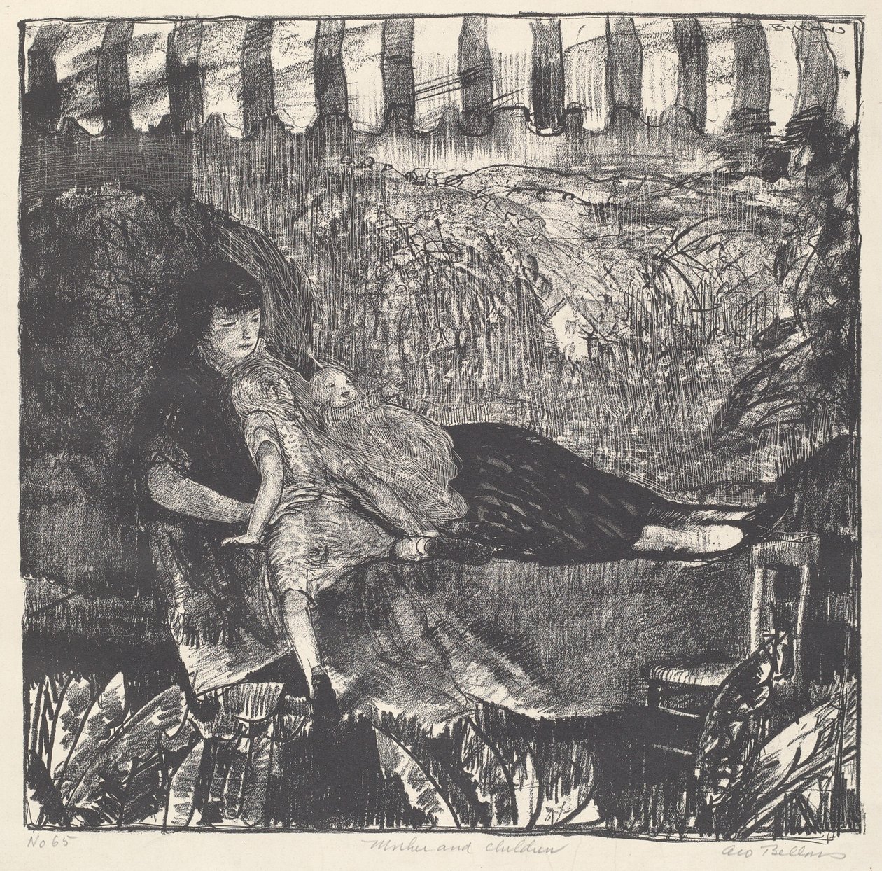 anne ve çocuklar by George Bellows