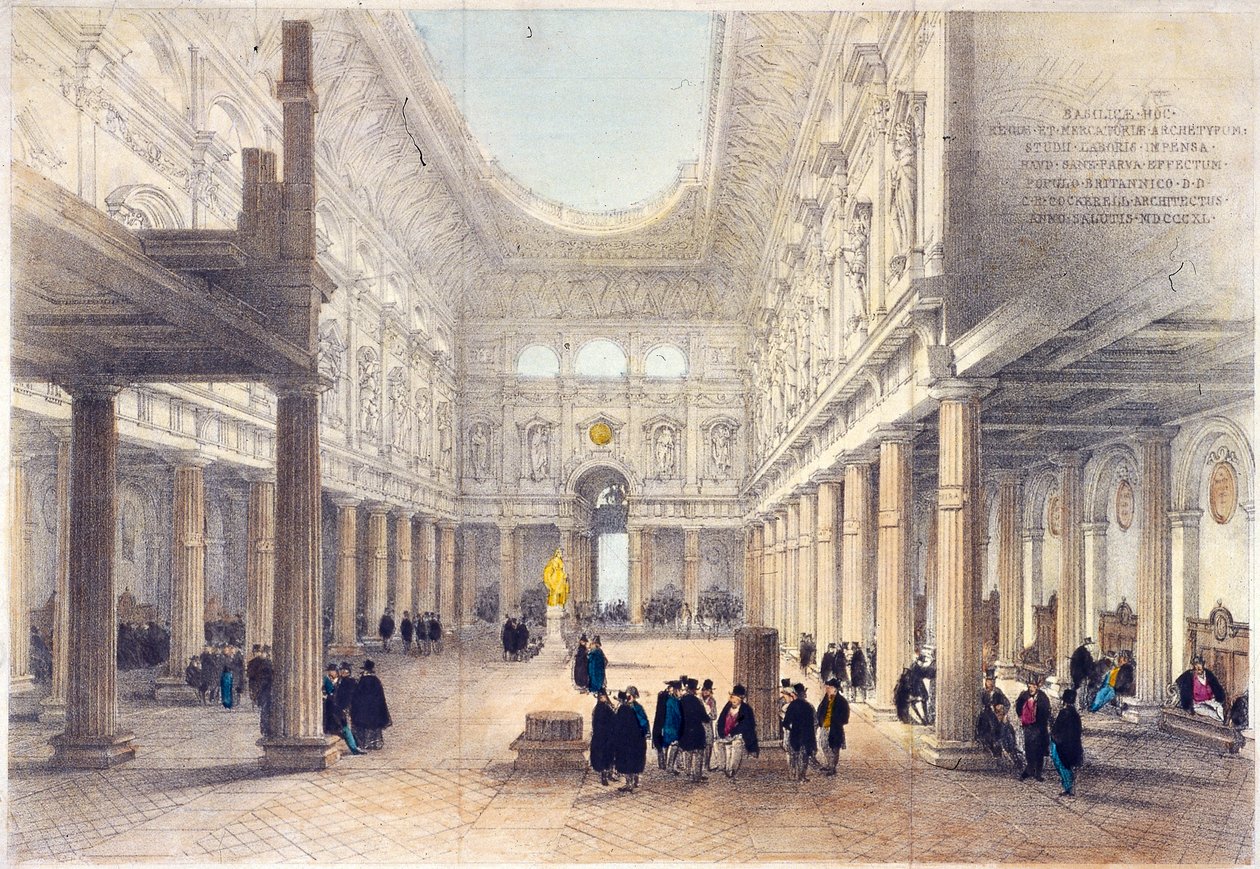 Royal Exchange 3. iç mekan, Londra, 1840 by George Belton Moore
