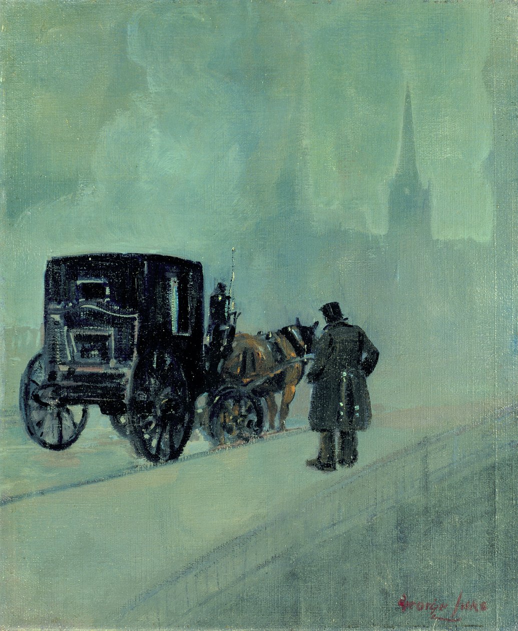 Sisli Bir Gece (tuval üzerine yağlı boya) by George Benjamin Luks