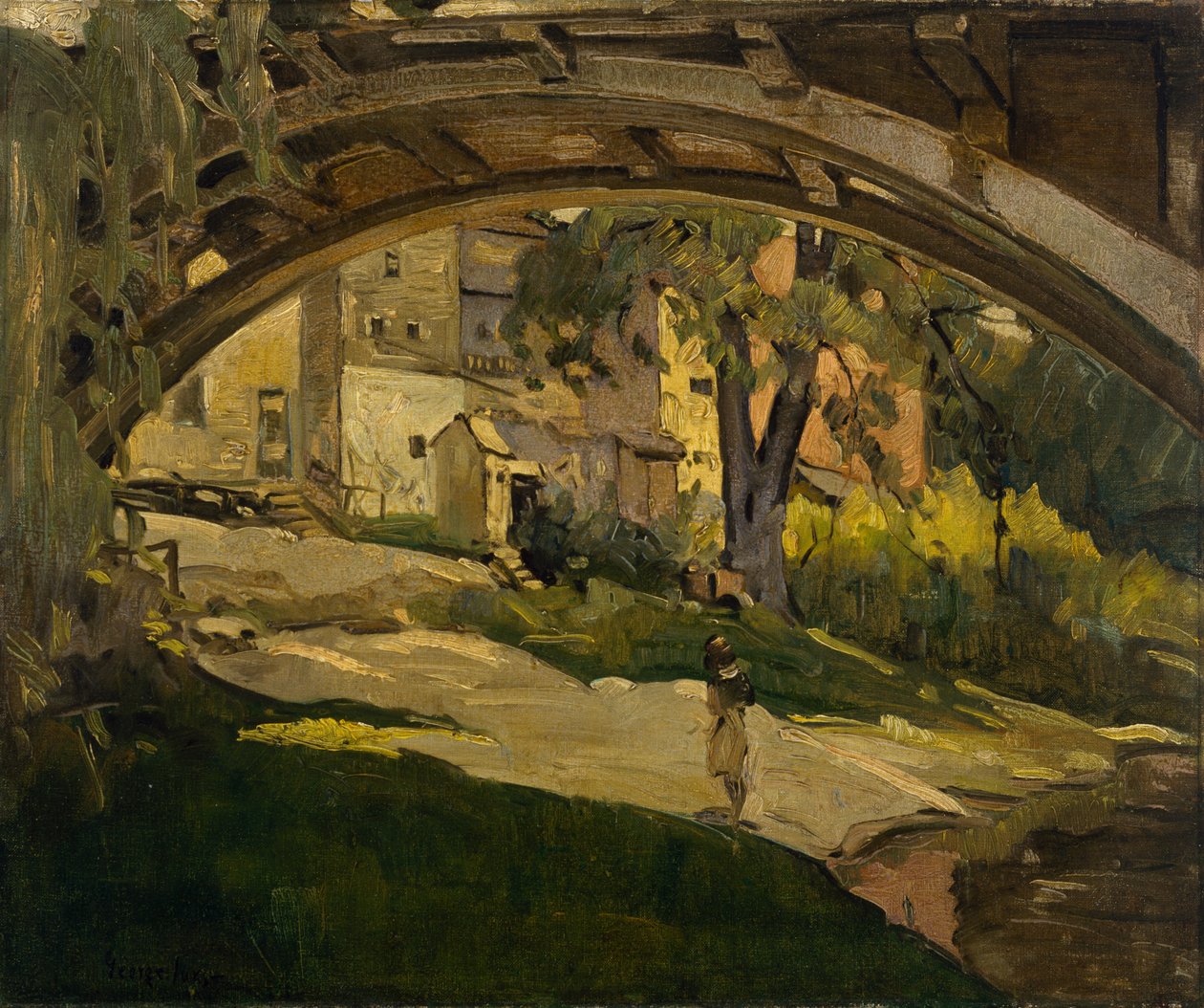 Kemerli Köprünün Altındaki Kız (tuval üzerine yağlı boya) by George Benjamin Luks