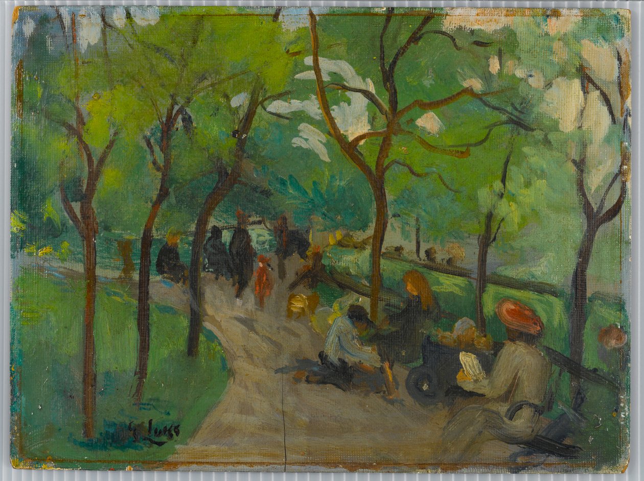 Prospect Park, c.1902-10 (panelde yağ) by George Benjamin Luks