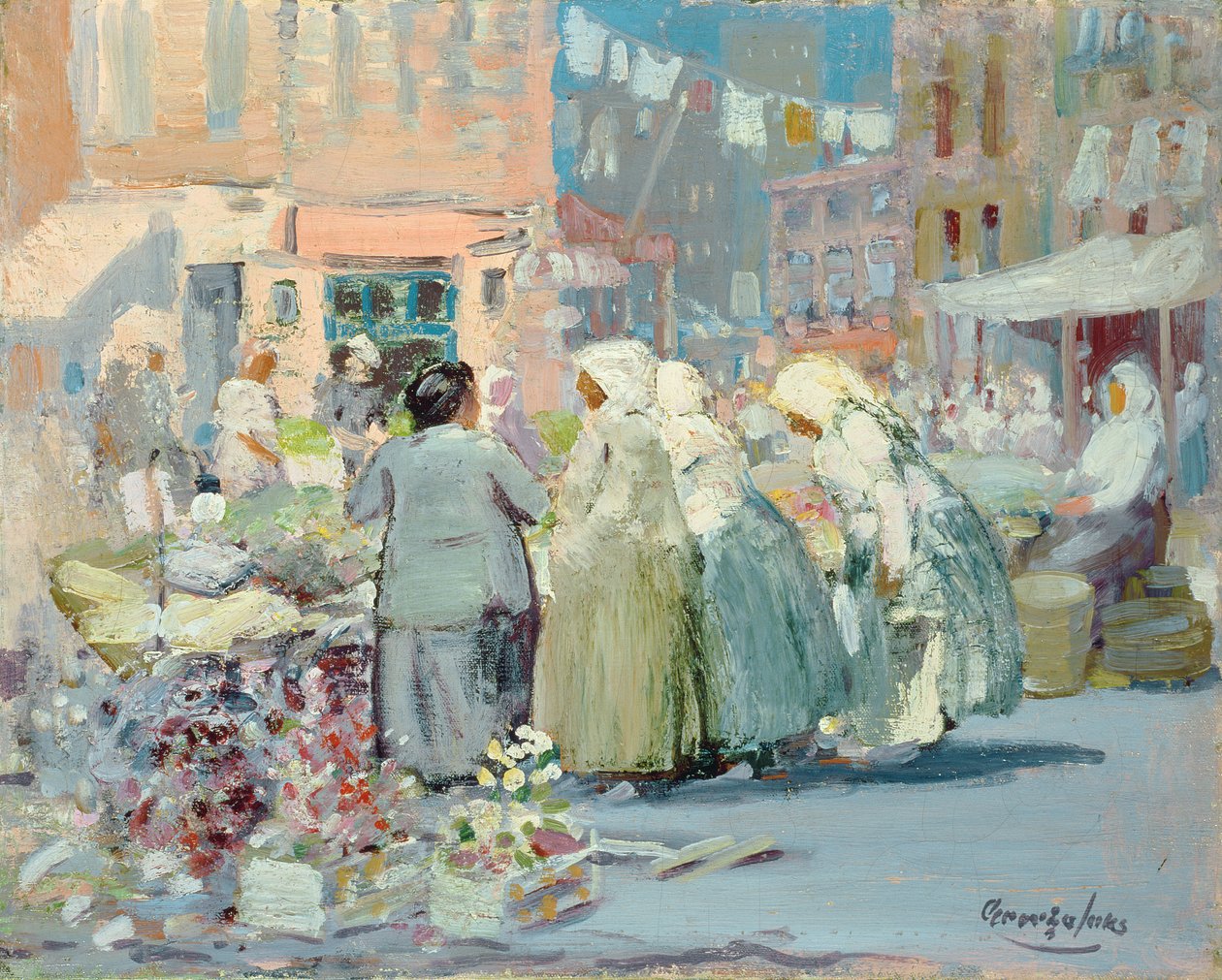 Spring Morning, Houston ve Division Streets, New York by George Benjamin Luks