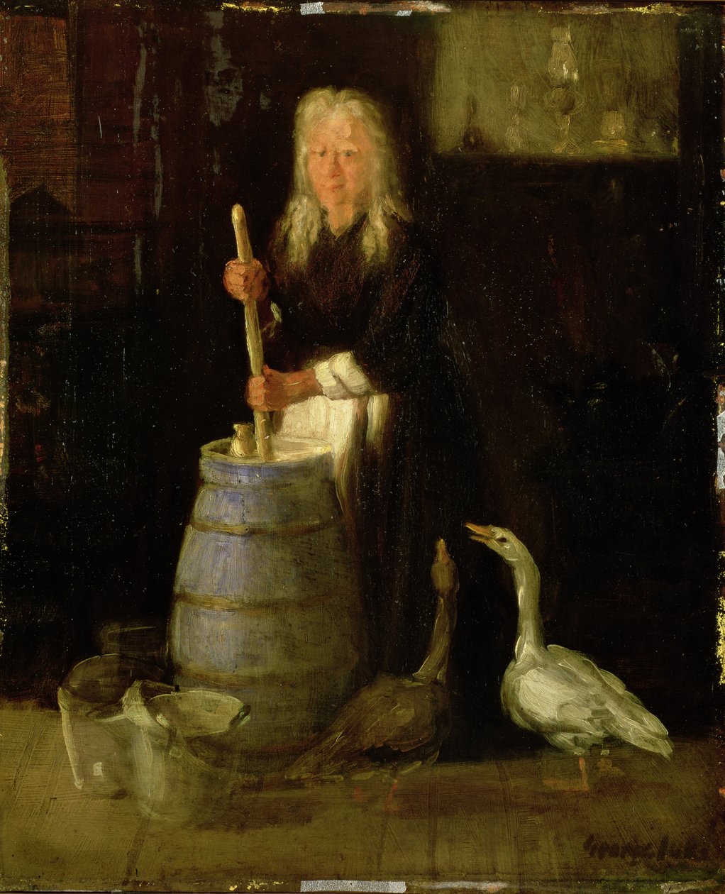 Kadın Tereyağı (panelde yağ) by George Benjamin Luks