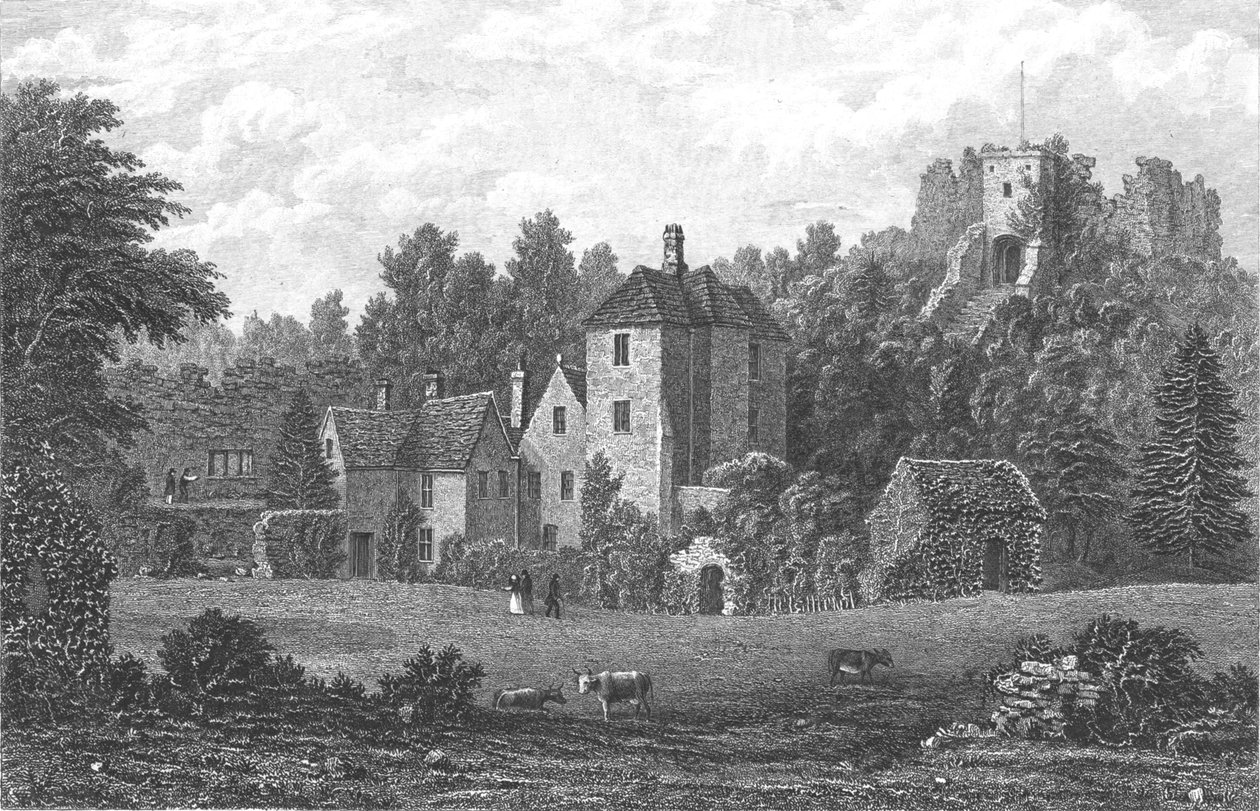 Carisbrooke Kalesi, Newport, Wight Adası, 19. yüzyılın başlarında by George Brannon