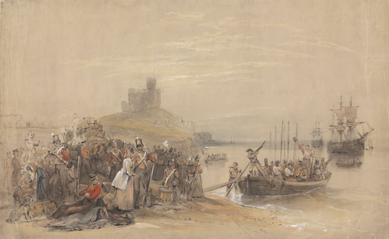Birliklerin Bindiği Kıyı Manzarası by George Bryant Campion