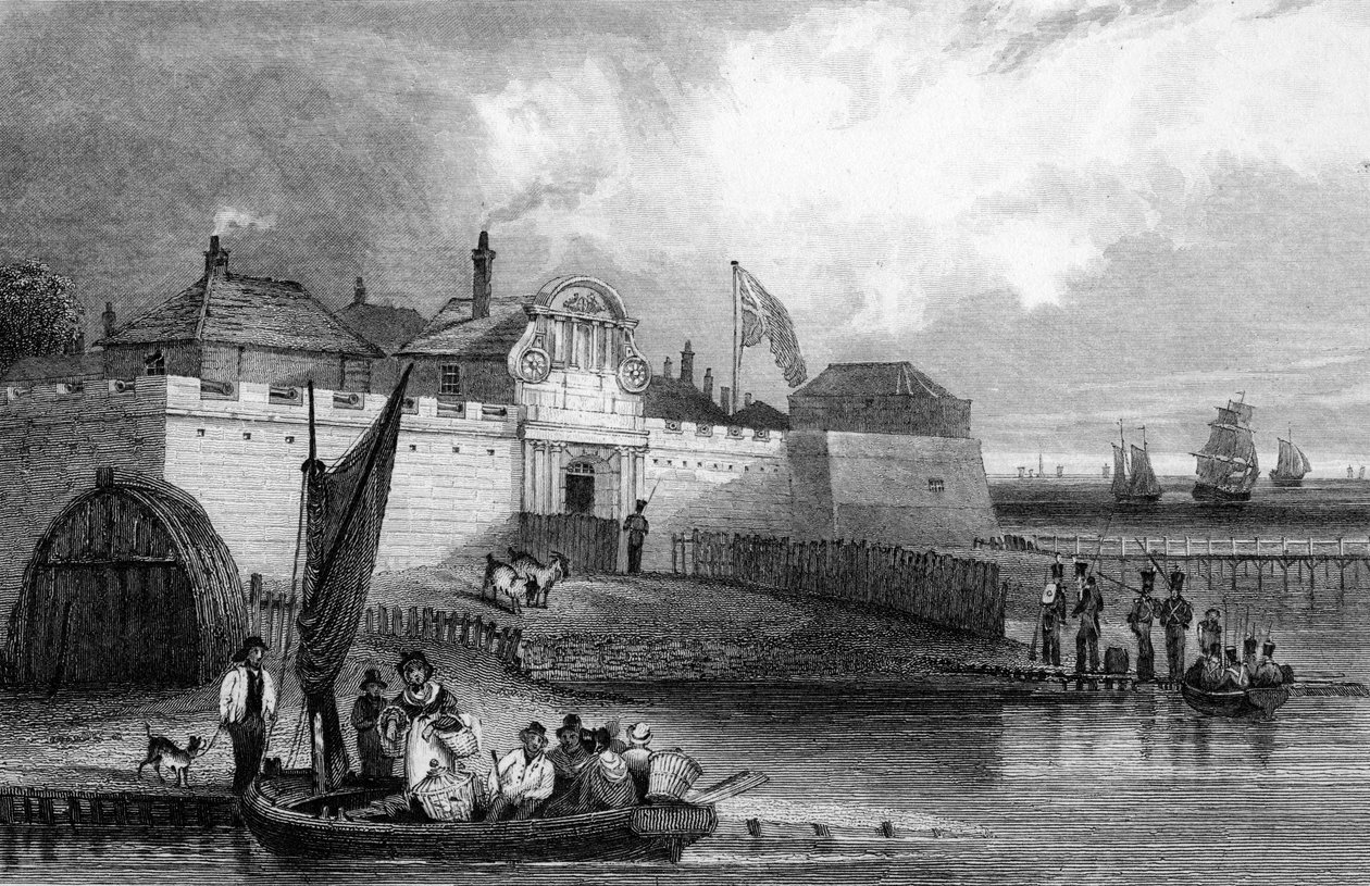 Tilbury Fort, Essex, Henry Adlard tarafından kazınmış, c.1832 by George Bryant Campion