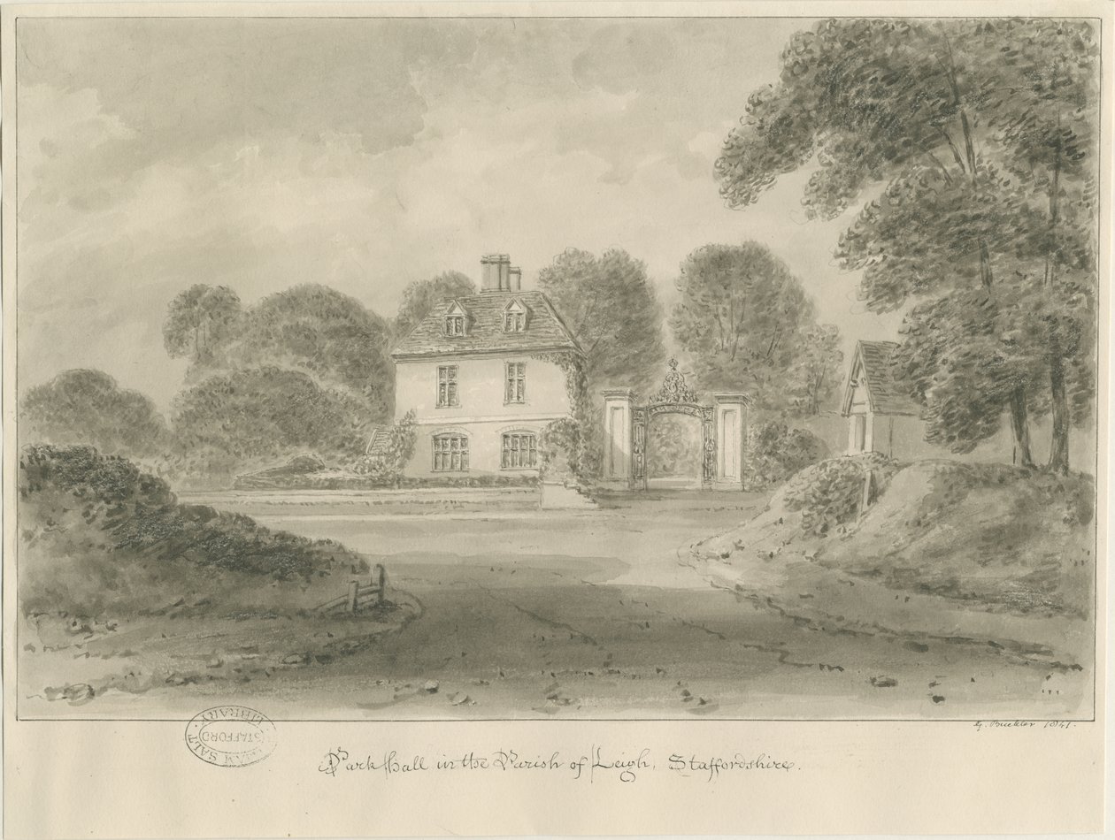 Leigh - "Park Salonu": sepya çizimi, 1841 by George Buckler