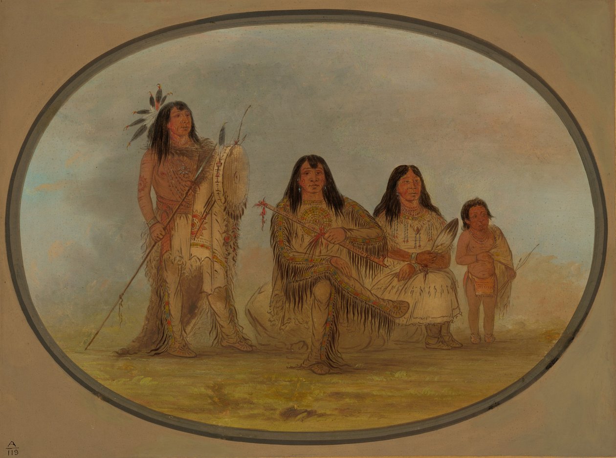 Bir Kara Ayak Şefi, Karısı ve Bir Tıp Adamı, 18611869. by George Catlin