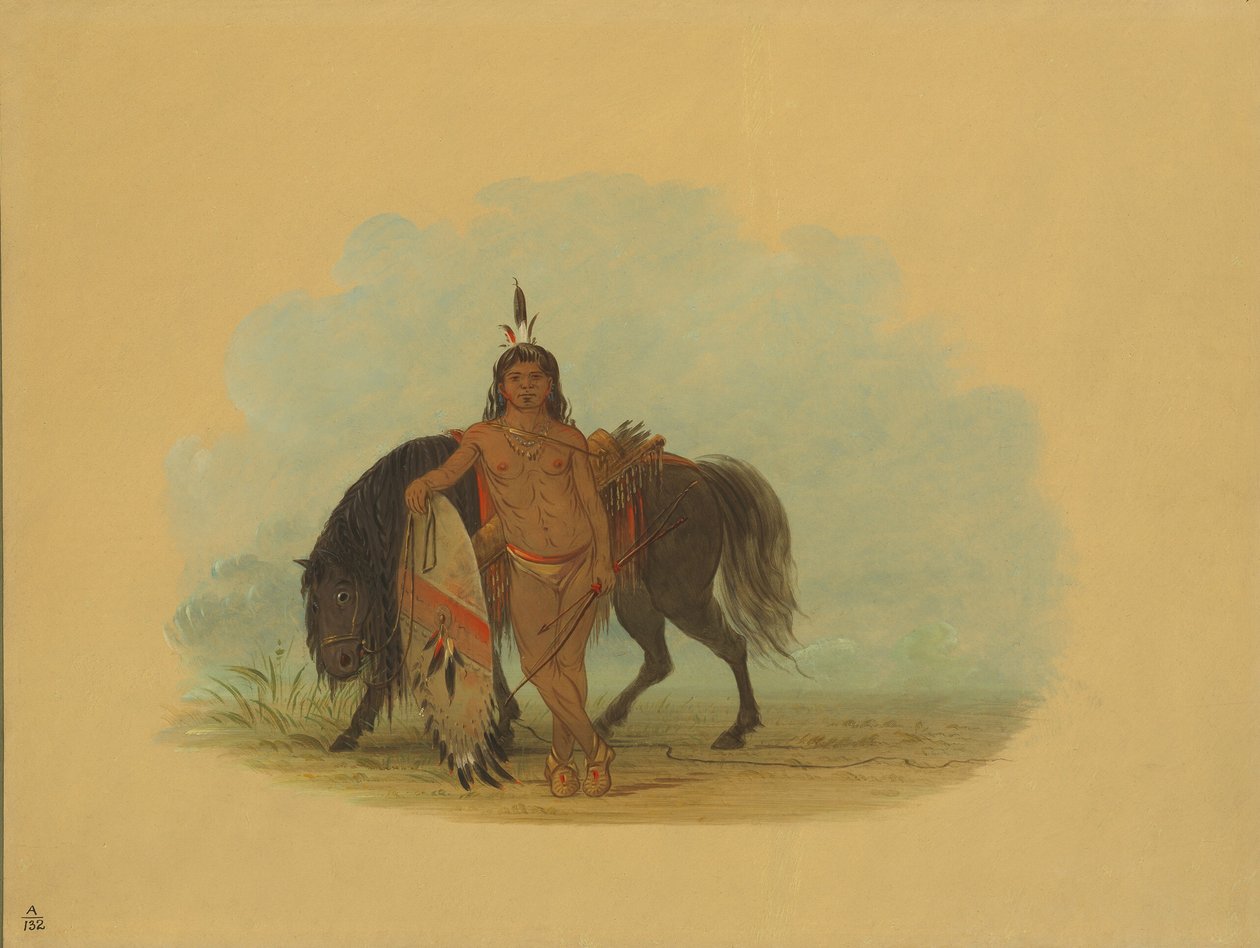 Atını Dinleyen Bir Cheyenne Savaşçısı, 18611869. by George Catlin