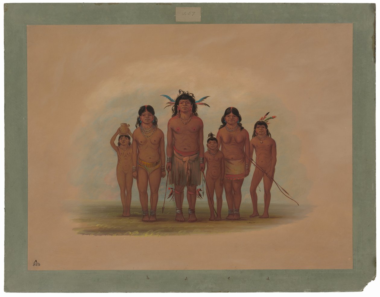 Connibo Kızılderili Ailesi by George Catlin