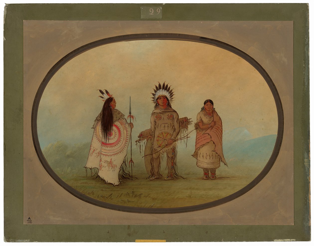 Bir Karga Şefi, Bir Savaşçı ve Karısı by George Catlin