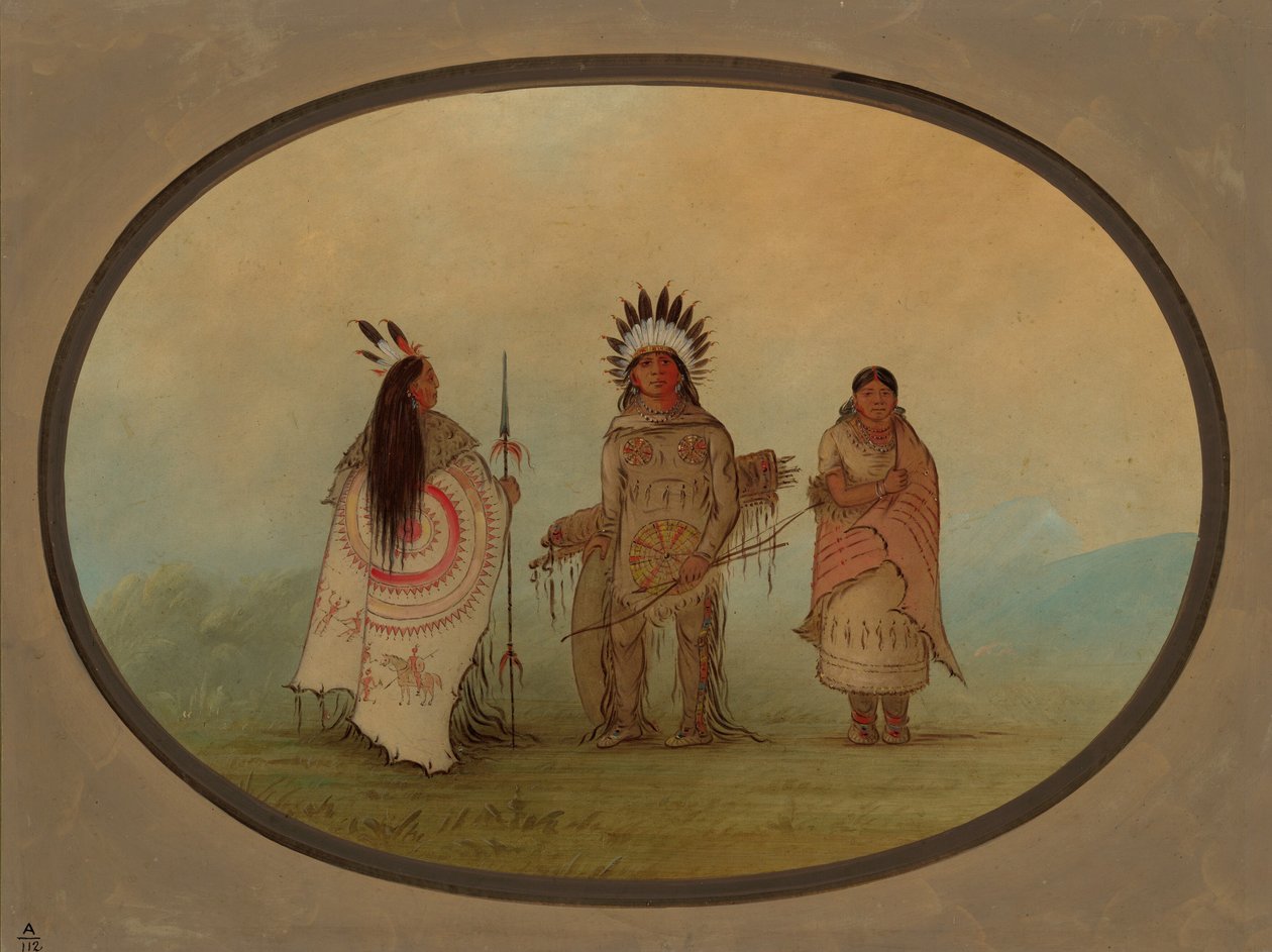 Bir Karga Şefi, Bir Savaşçı ve Karısı, 18551869. by George Catlin