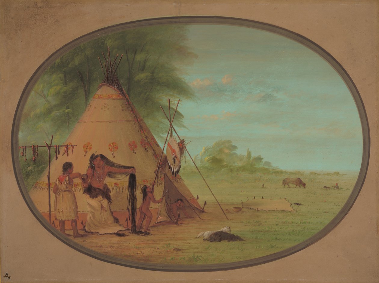 Tuvaletinde Bir Karga Şefi, 18611869. by George Catlin