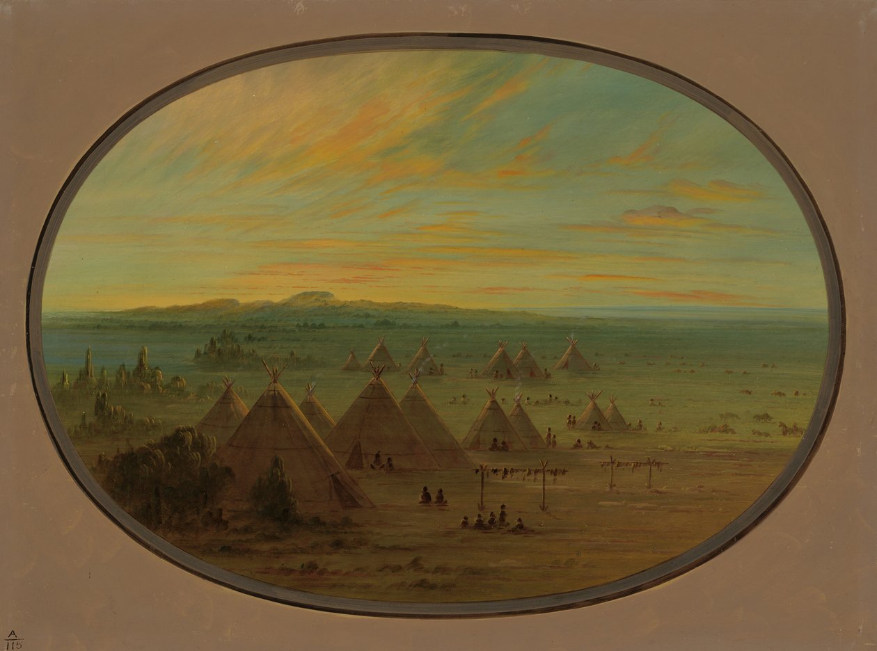 Somon Nehri Üzerinde Bir Karga Köyü, 18551869. by George Catlin