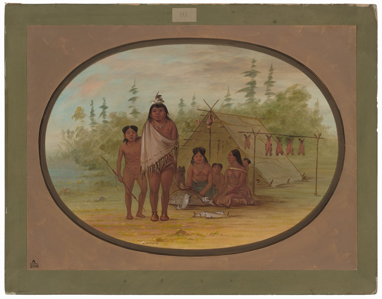 Ailesi ile Bir Yassı Şef by George Catlin