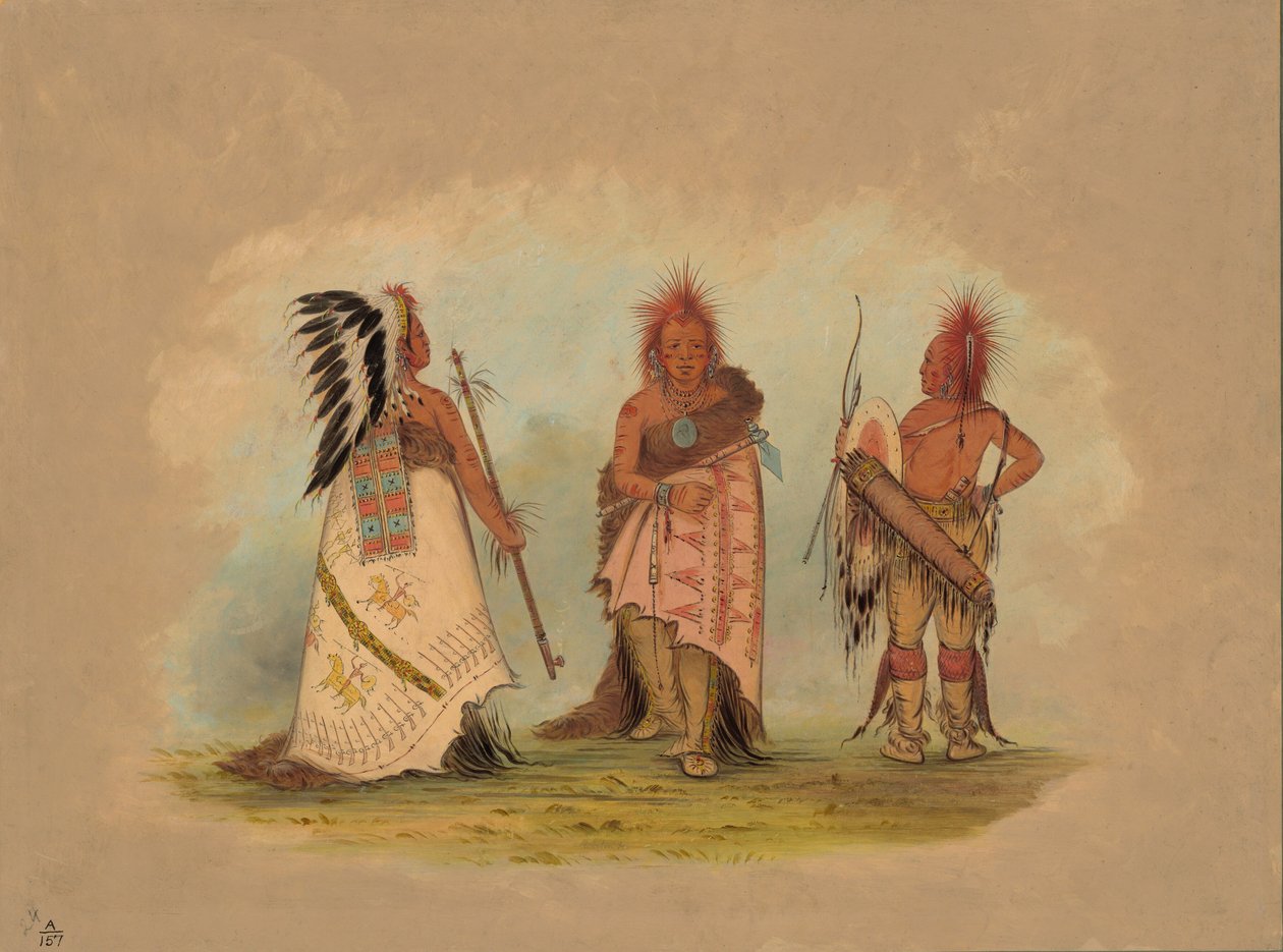 İki Savaşçılı Bir Pawnee Şefi, 18611869. by George Catlin