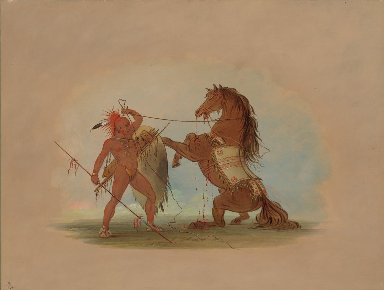 En Sevdiği Atını Kurban Eden Bir Pawnee Savaşçısı, 18611869. by George Catlin