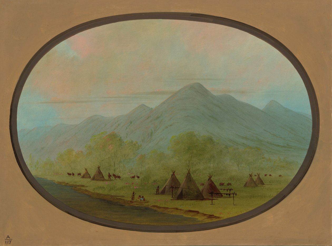 Küçük Bir Karga Köyü, 18551869. by George Catlin