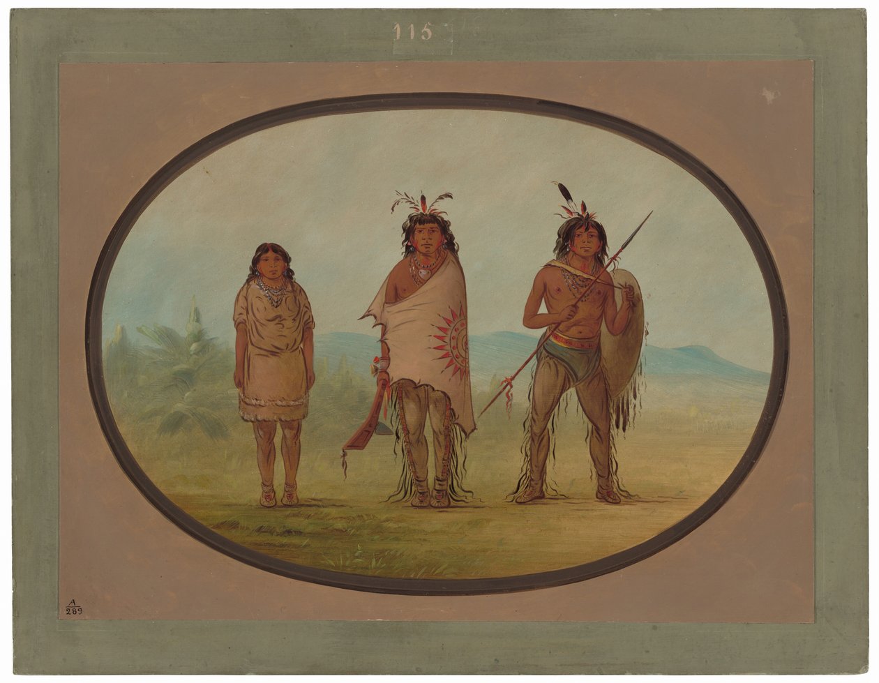 Bir Yuma Şefi, Kızı ve Bir Savaşçı by George Catlin