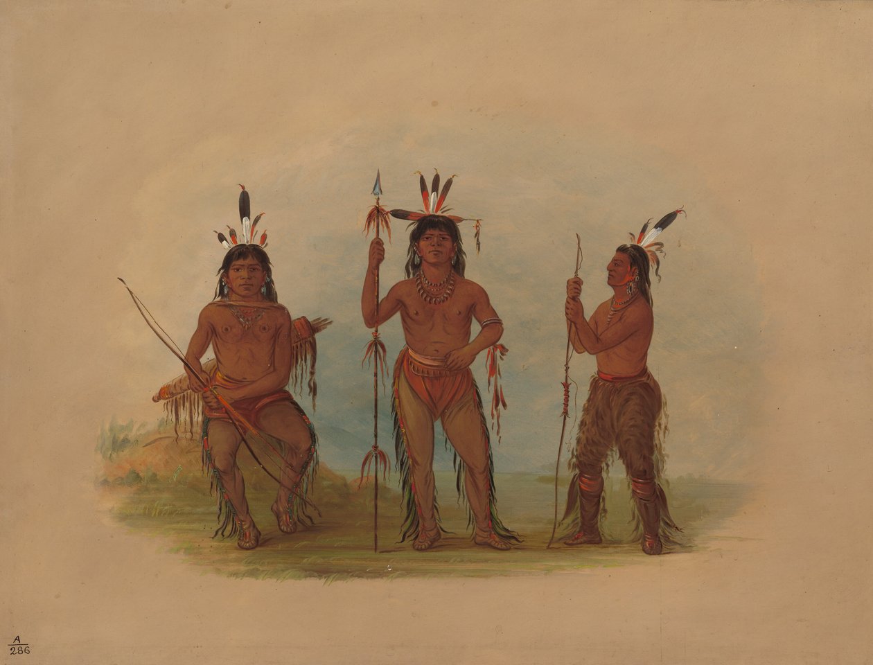 Alaeutian Şefi ve İki Savaşçı, 18551869. by George Catlin