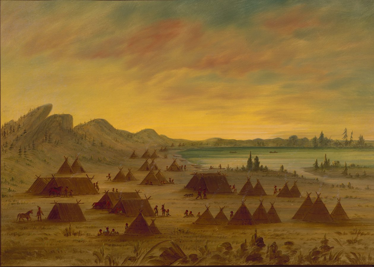 Bir Apaçi Köyü, 18551869. by George Catlin
