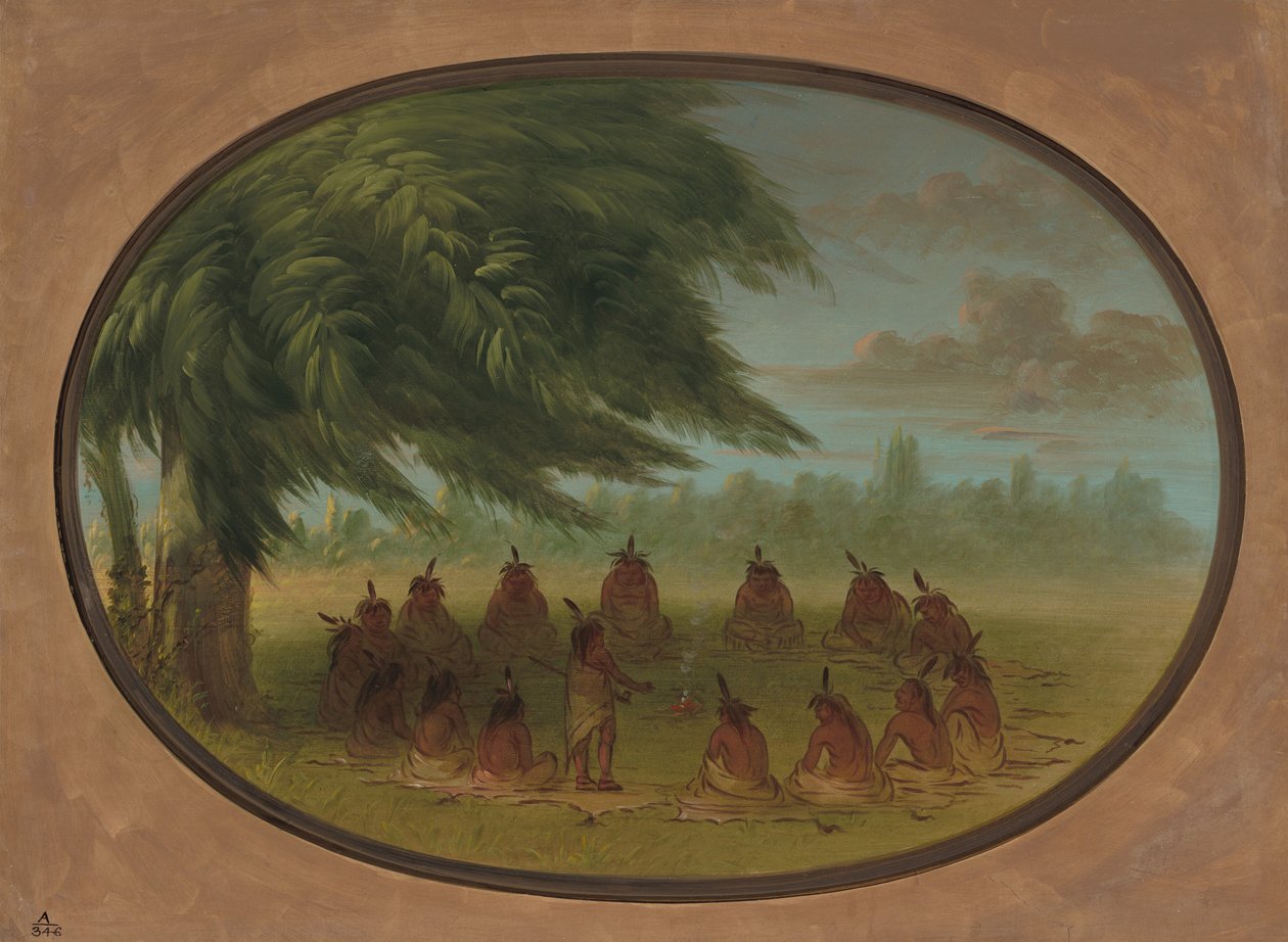 Bir Kızılderili Konseyi - Sioux, 18611869. by George Catlin