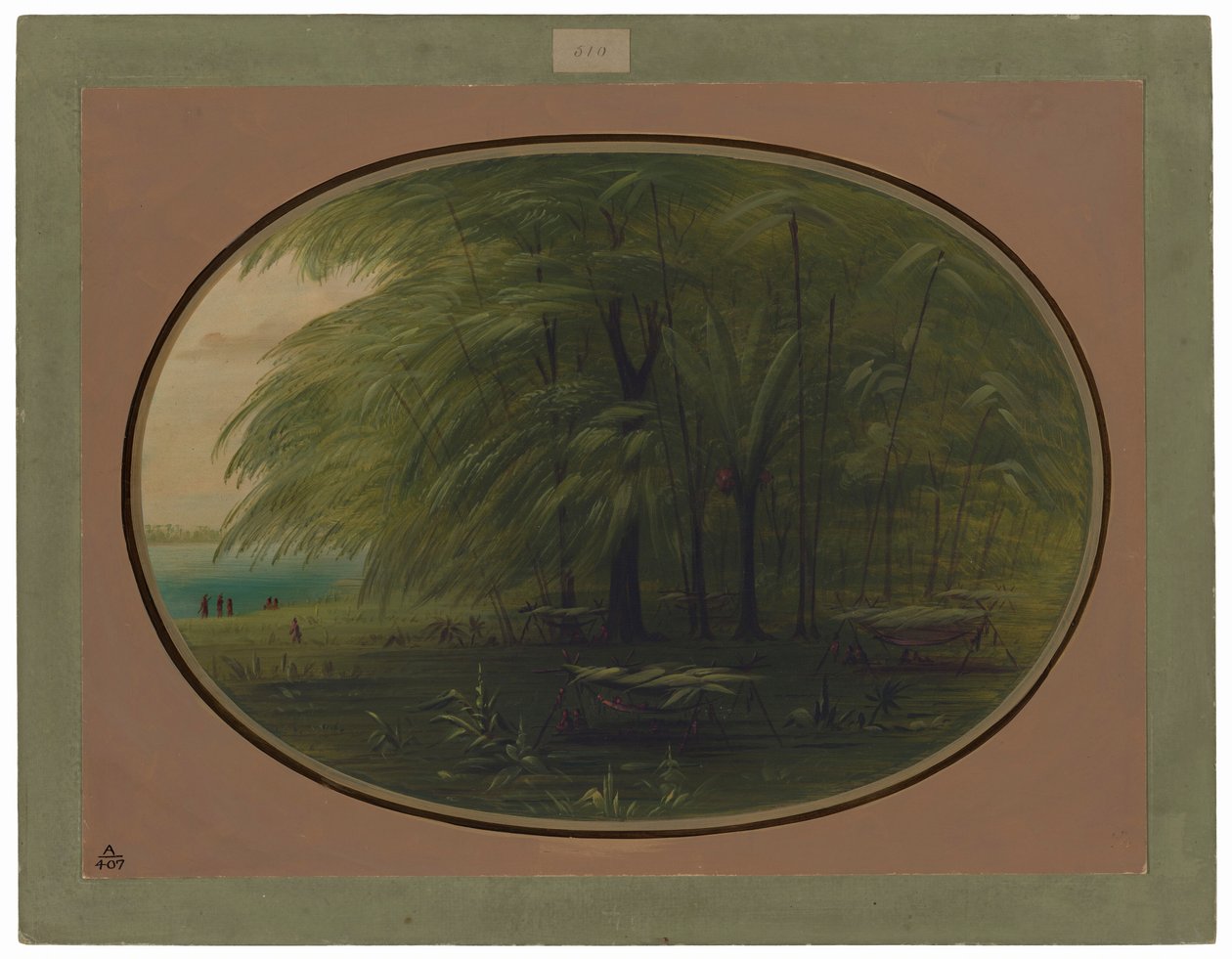 Bir Kızılderili Köyü - Amazon Kıyısı by George Catlin