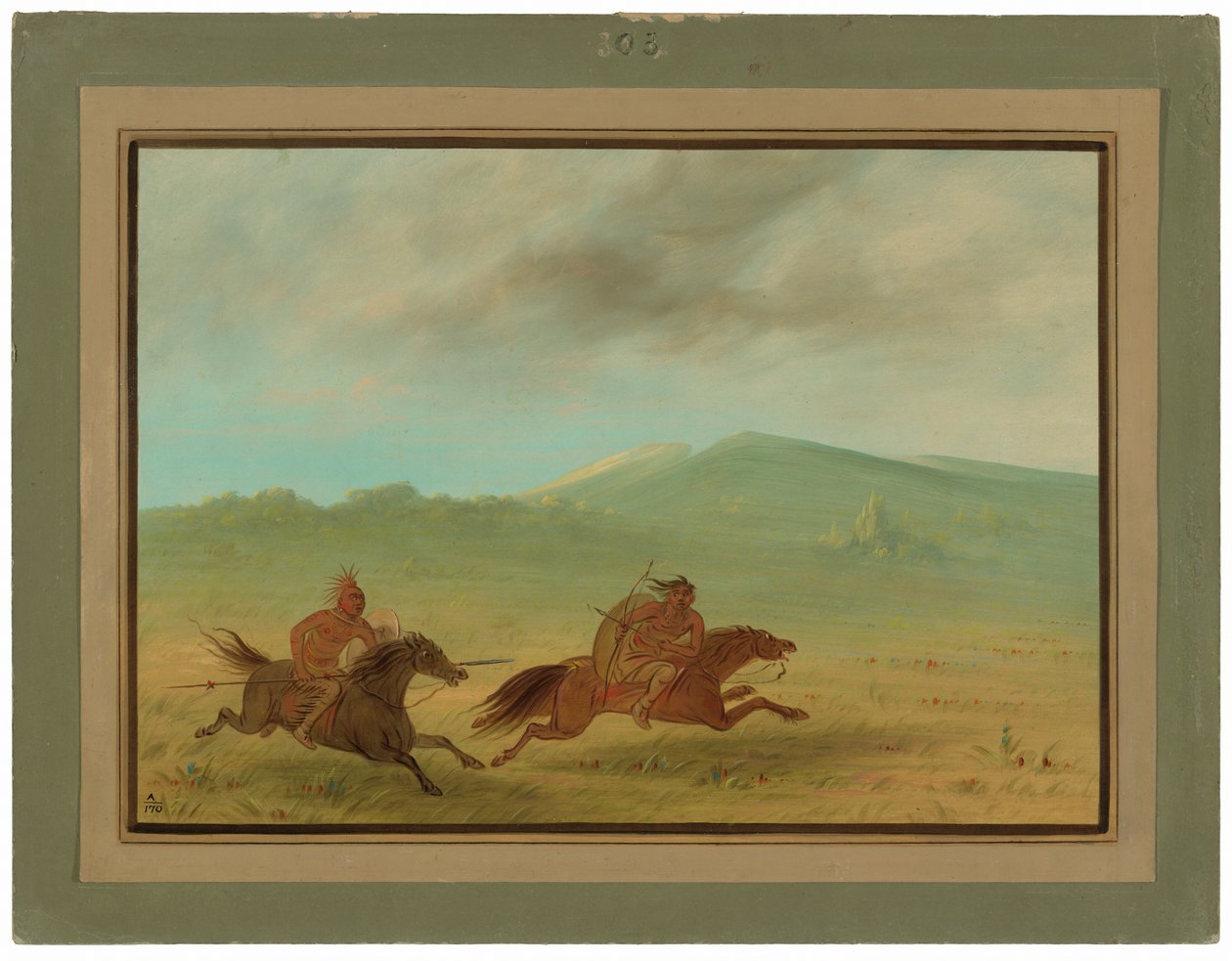 Camanchee Peşinde Osage Kızılderili by George Catlin