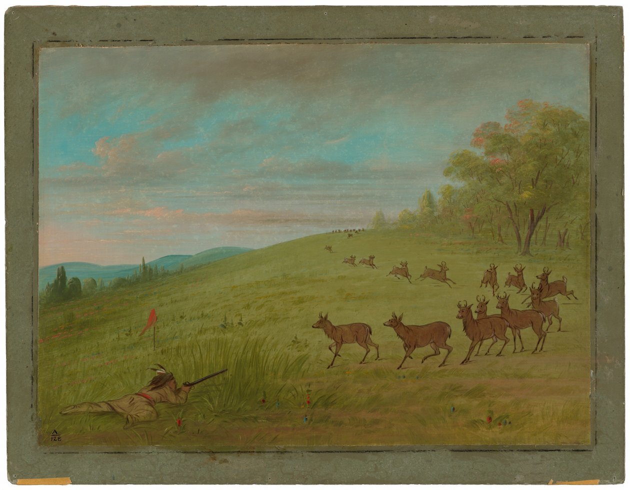 Antilop Atış - Assiniboine by George Catlin
