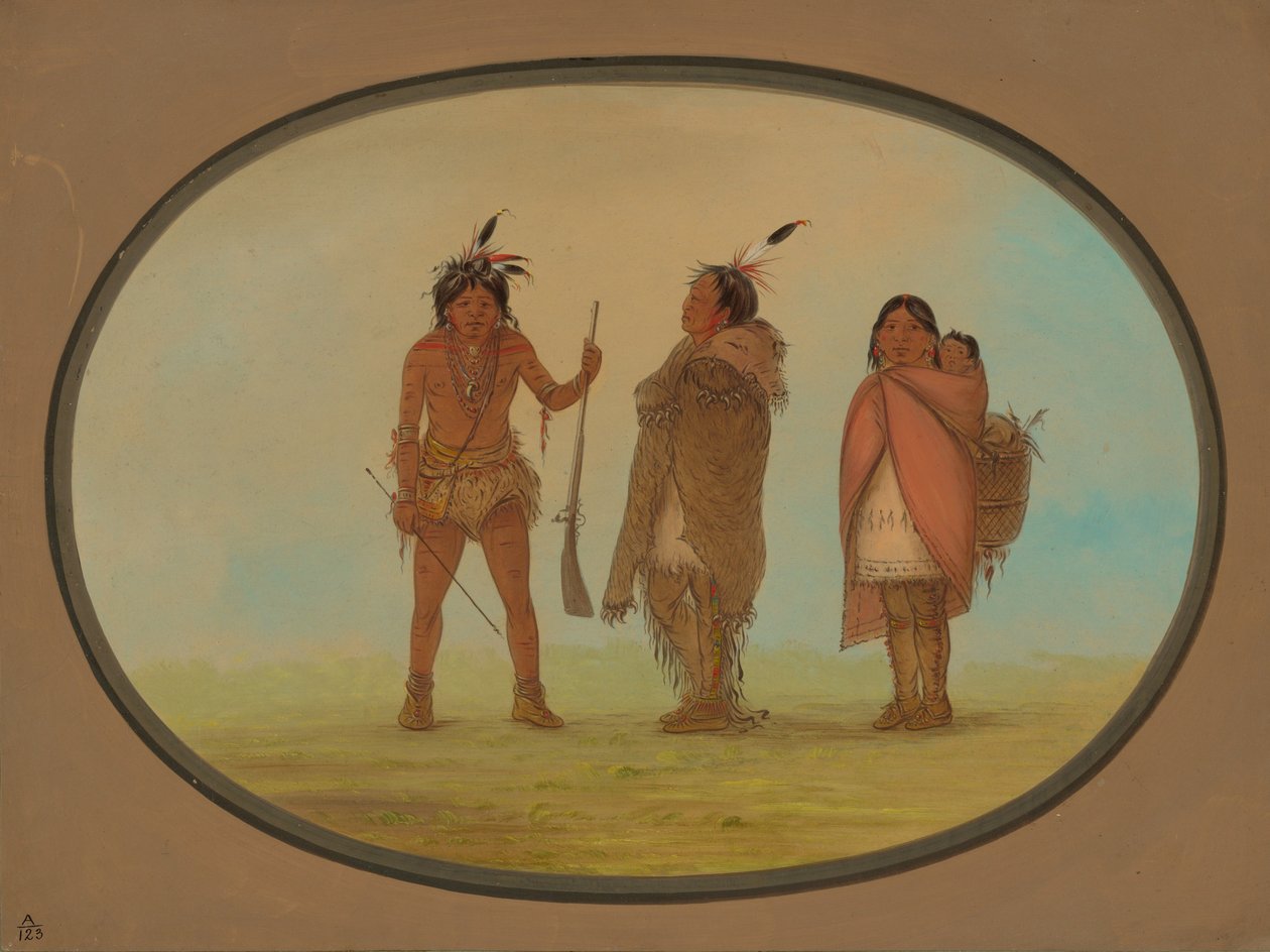 Arapaho Şefi, Karısı ve Bir Savaşçı, 18611869. by George Catlin