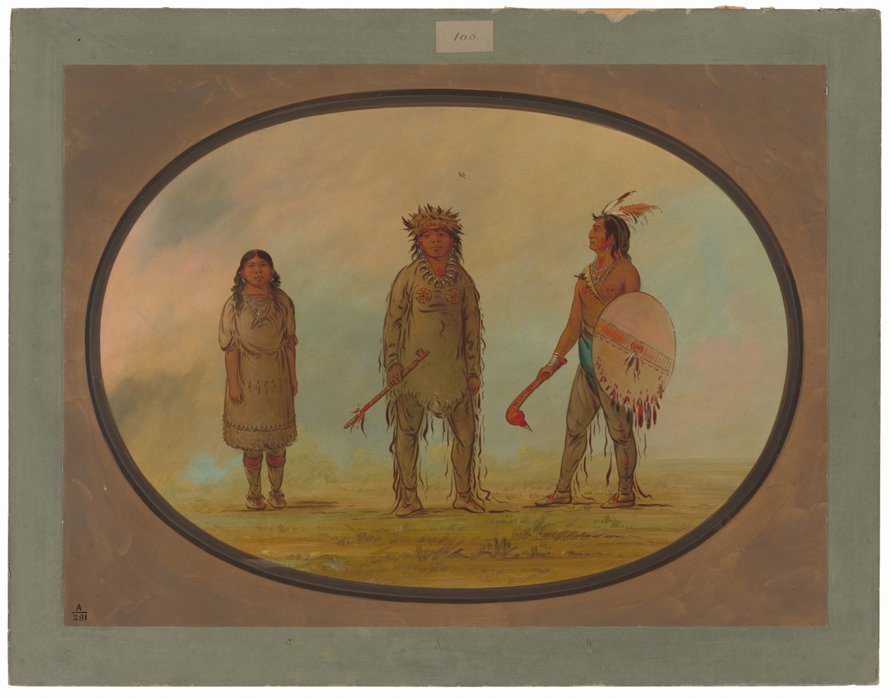 Athapasca Şefi, Karısı ve Bir Savaşçı by George Catlin