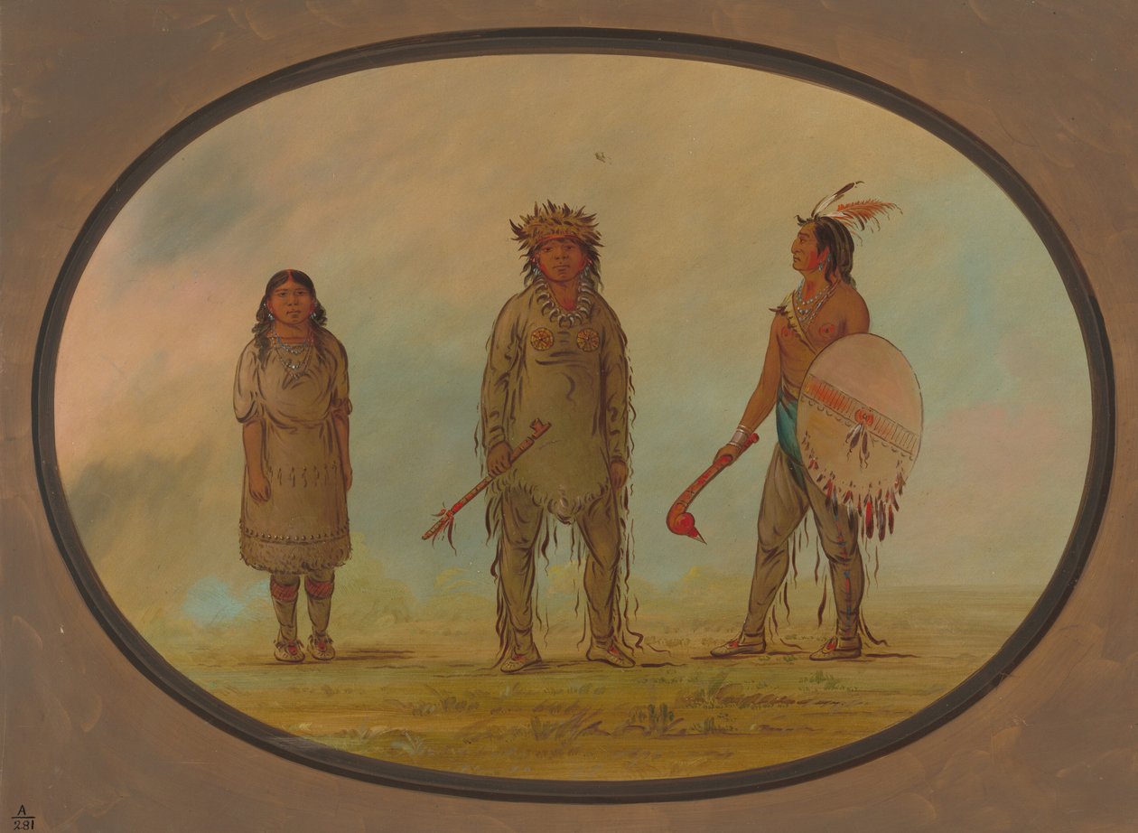 Athapasca Şefi, Karısı ve Bir Savaşçı, 18551869. by George Catlin