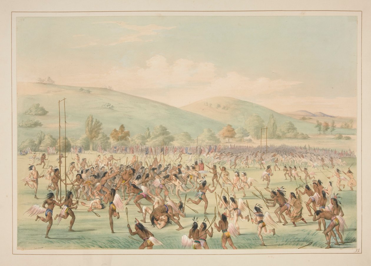 Top Oyunu, pl. Kuzey Amerika Kızılderili Portföyünden 23 by George Catlin