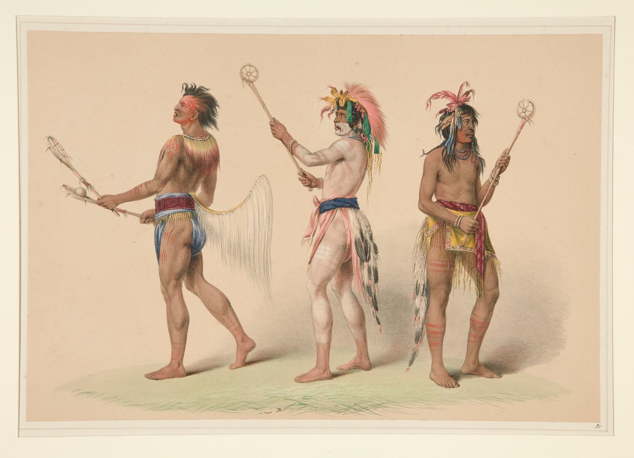 Top Oyuncular, pl. Kuzey Amerika Kızılderili Portföyünden 21 by George Catlin