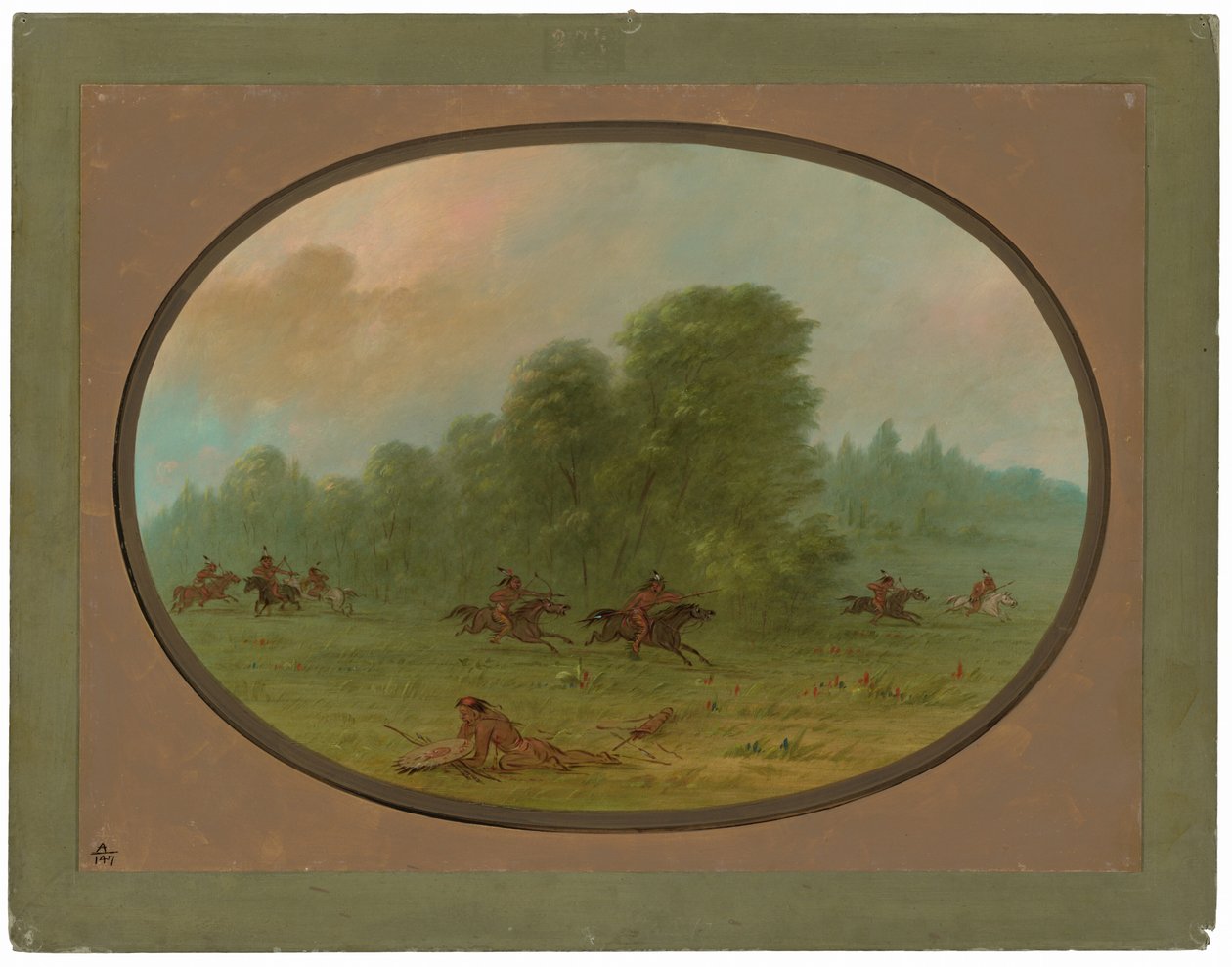 Jiccarilla Apaçileri ve Camanchees arasındaki savaş by George Catlin