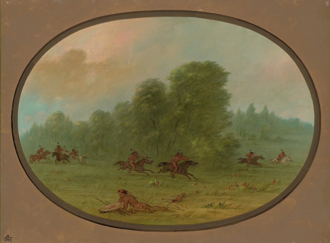 Jiccarilla Apaçileri ve Camanchees arasındaki savaş, 18611869. by George Catlin