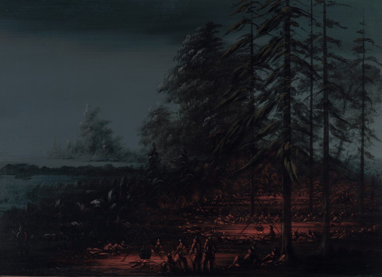 Bir Siyu Savaş Partisi Bivouac, 18611869. by George Catlin