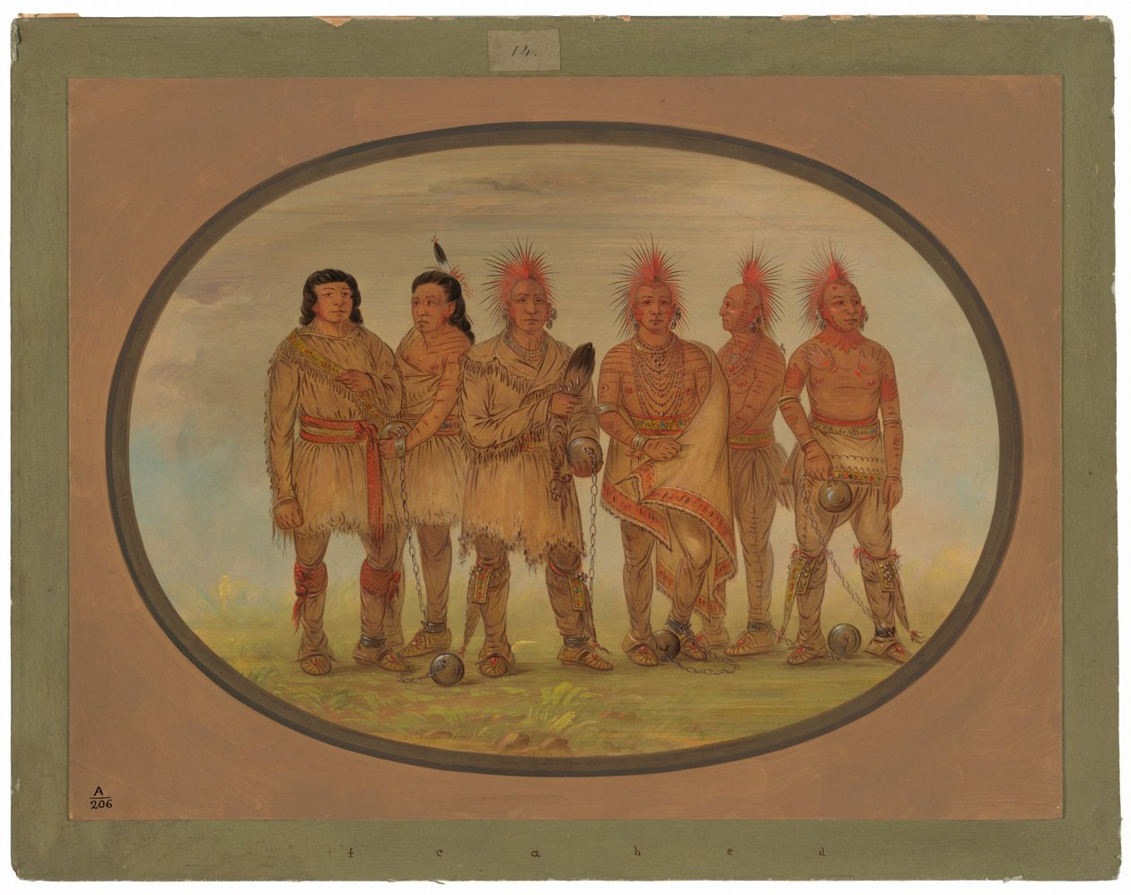 Kara Şahin ve Diğer Beş Saukie Tutsağı by George Catlin