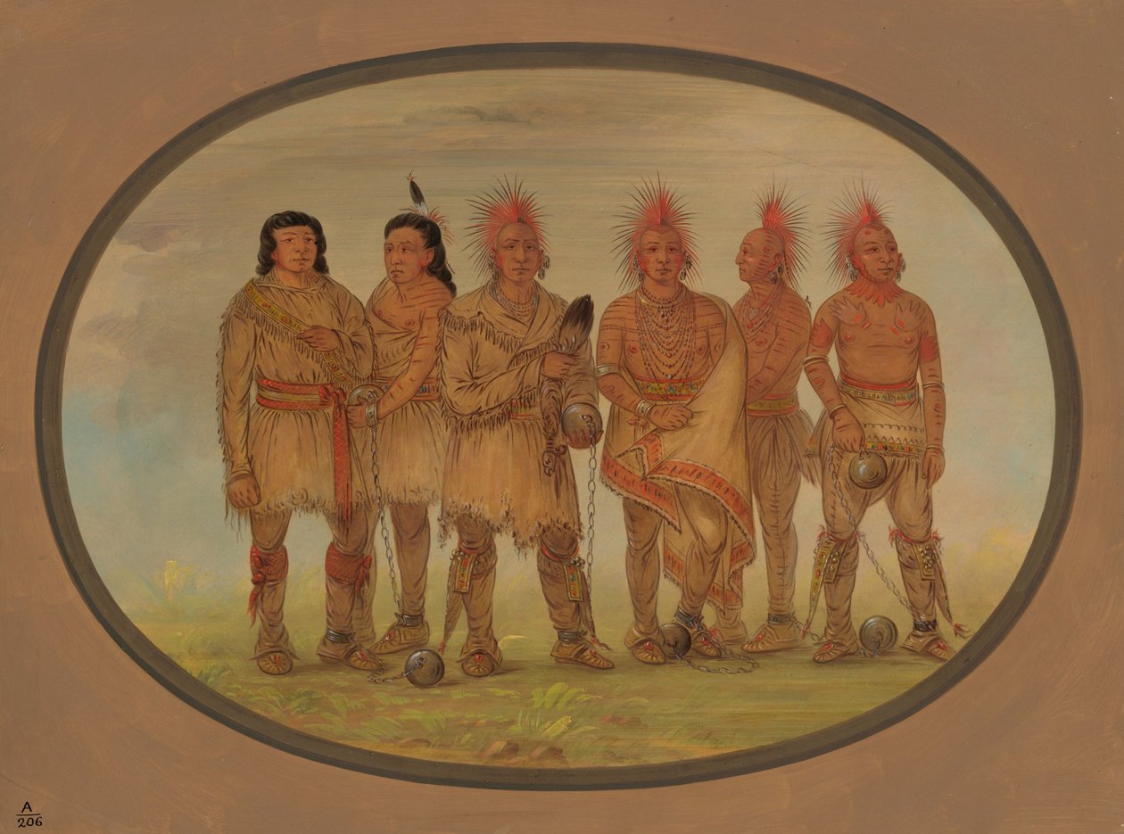 Kara Şahin ve Diğer Beş Saukie Tutsağı, 18611869. by George Catlin