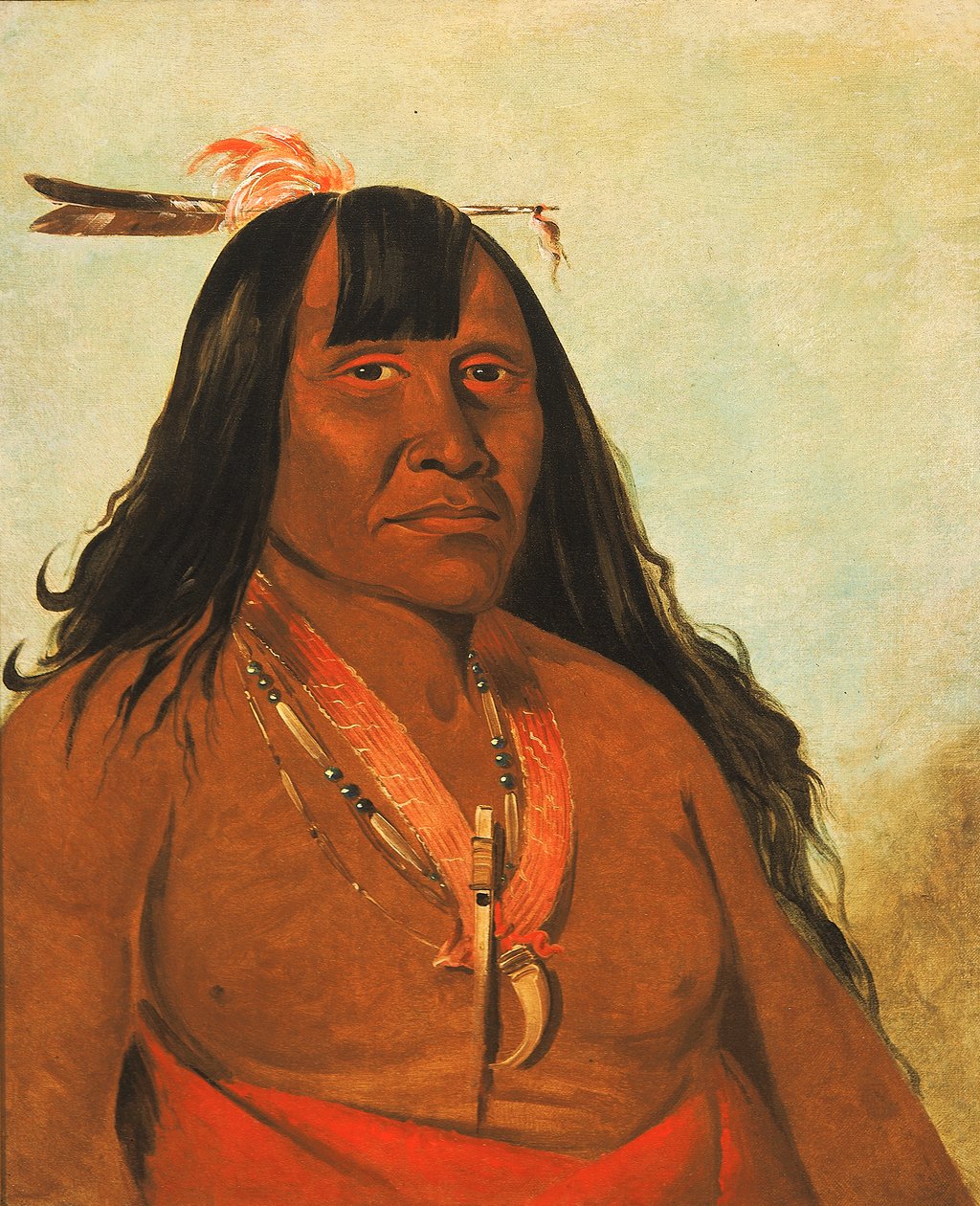 Bón-són-gee, New Fire, Bir Bando Şefi, 1834. by George Catlin
