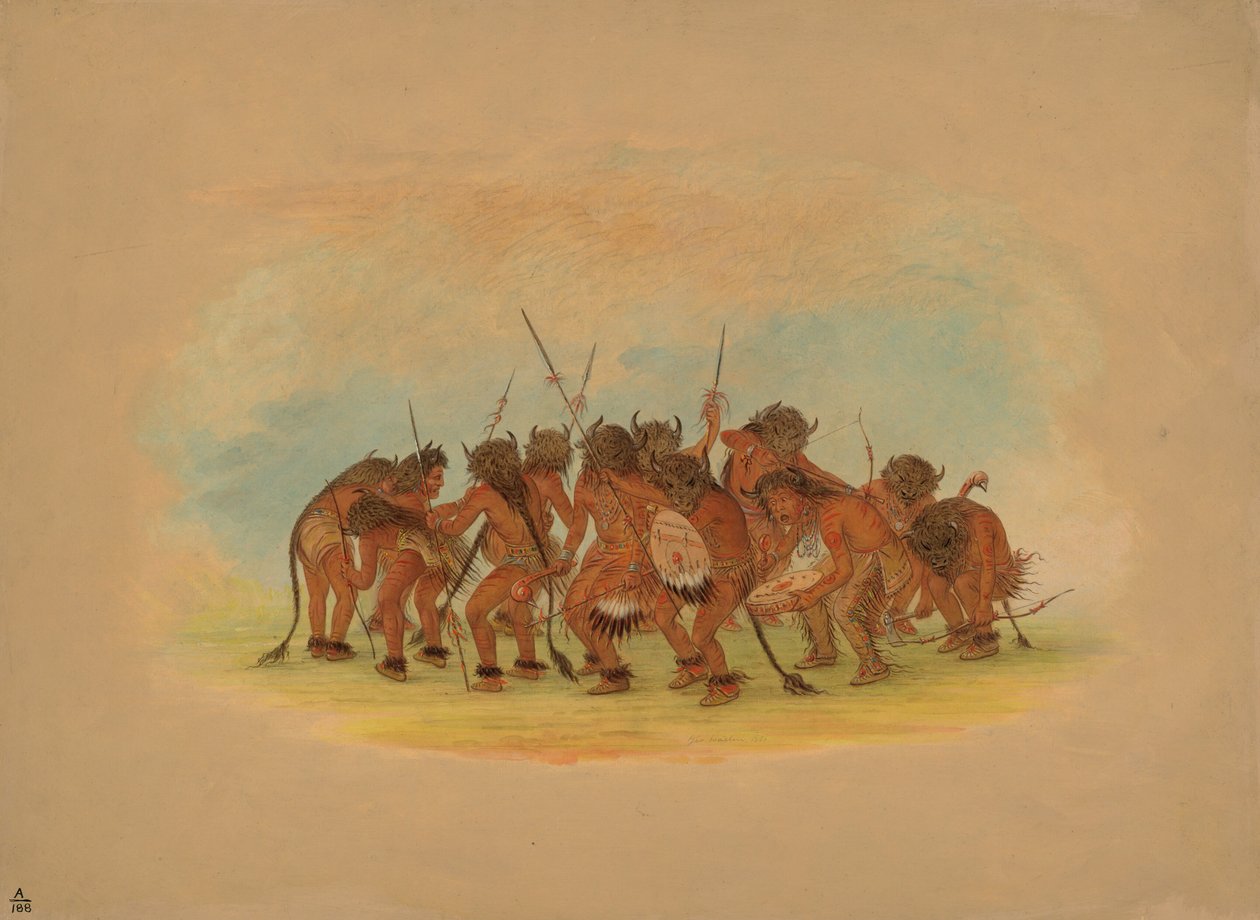 Bufalo Dansı - Mandan, 1861. by George Catlin