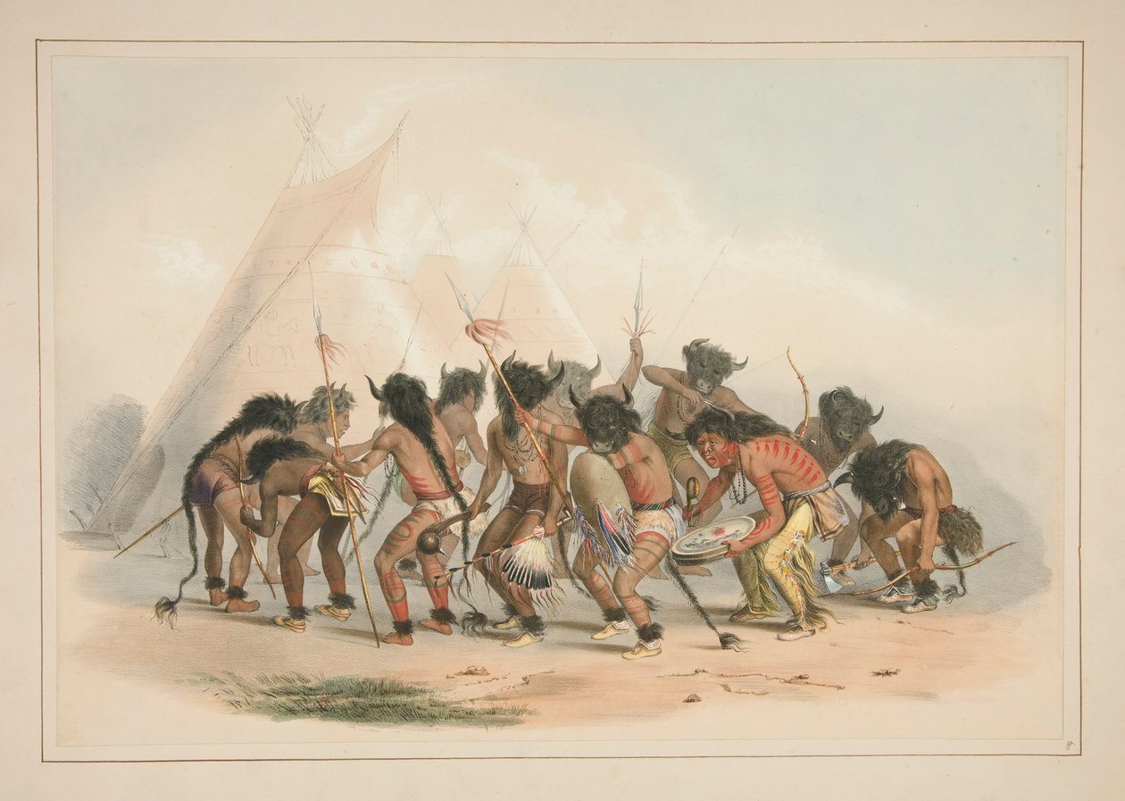Bufalo Dansı, pl. Kuzey Amerika Kızılderili Portföyünden 8 by George Catlin