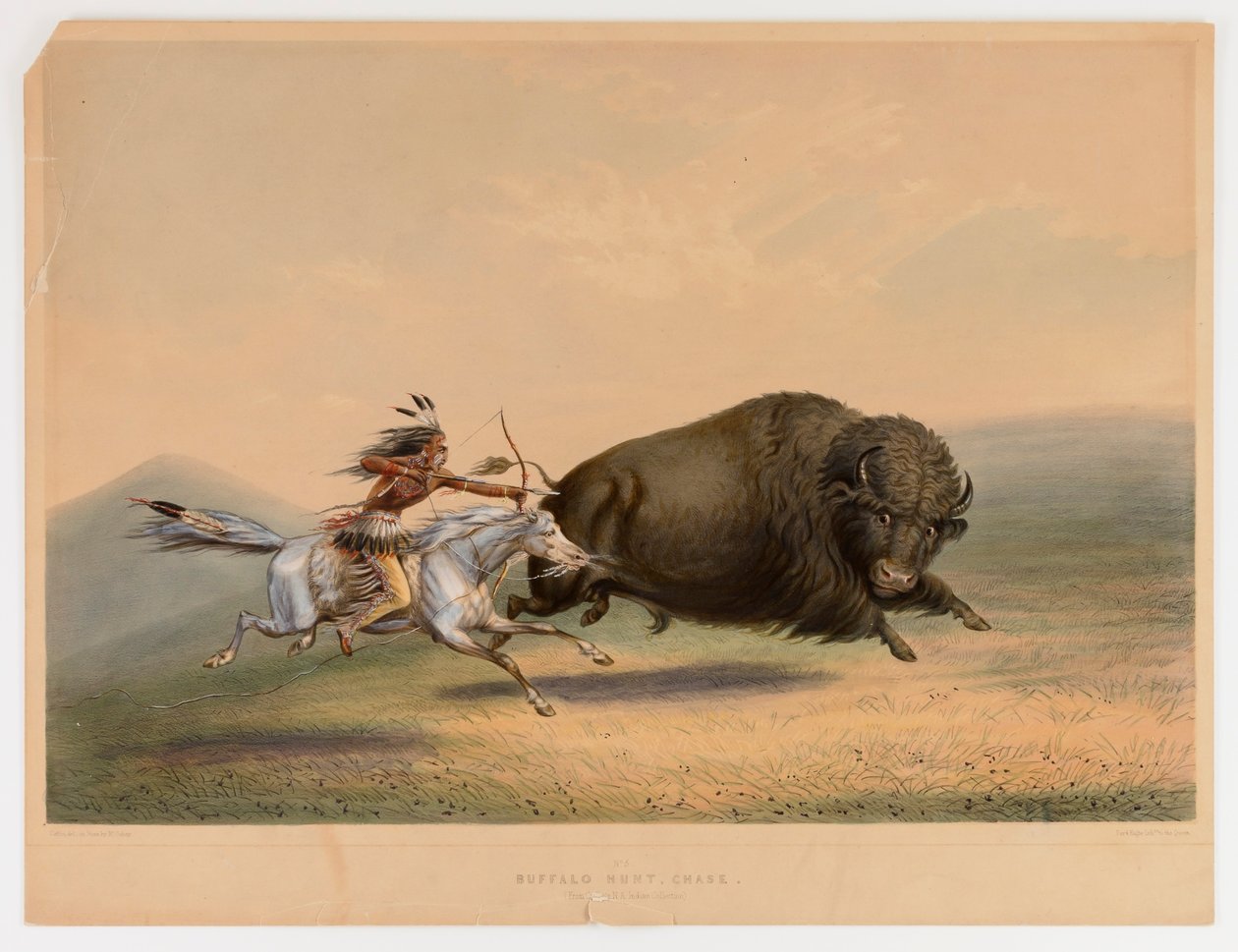 Bufalo Avı, Takip--no. 5 by George Catlin