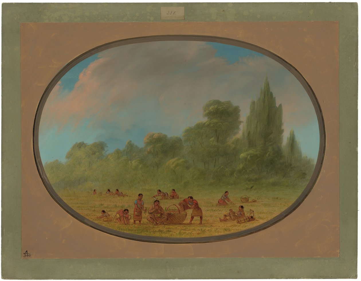 Yabani Çilek Toplama Caddo Kızılderilileri by George Catlin