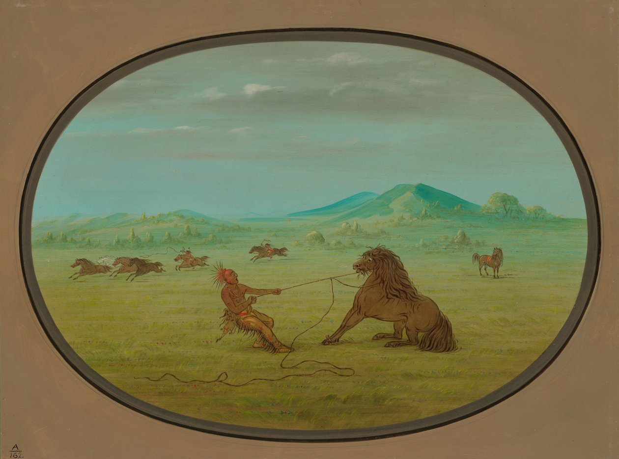 Yabani Atları Yakalamak - Pawnee, 18611869. by George Catlin